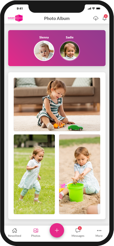 Photo album on the Nursery in a Box app