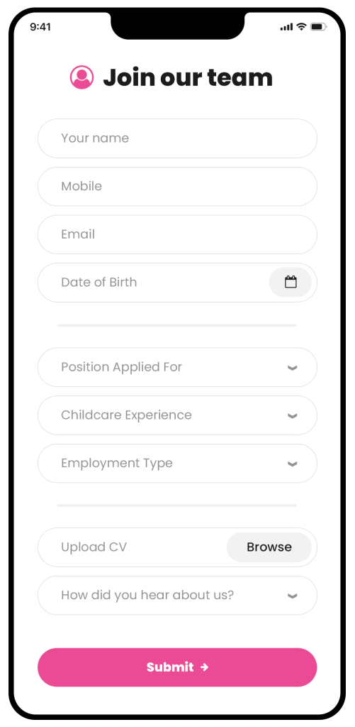 Apply for a job using Nursery in a Box management system