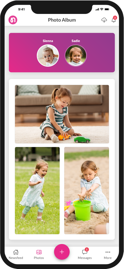 Photo album on the Nursery in a Box app