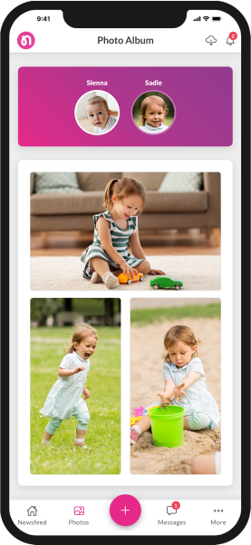 Photo album on the Nursery in a Box app